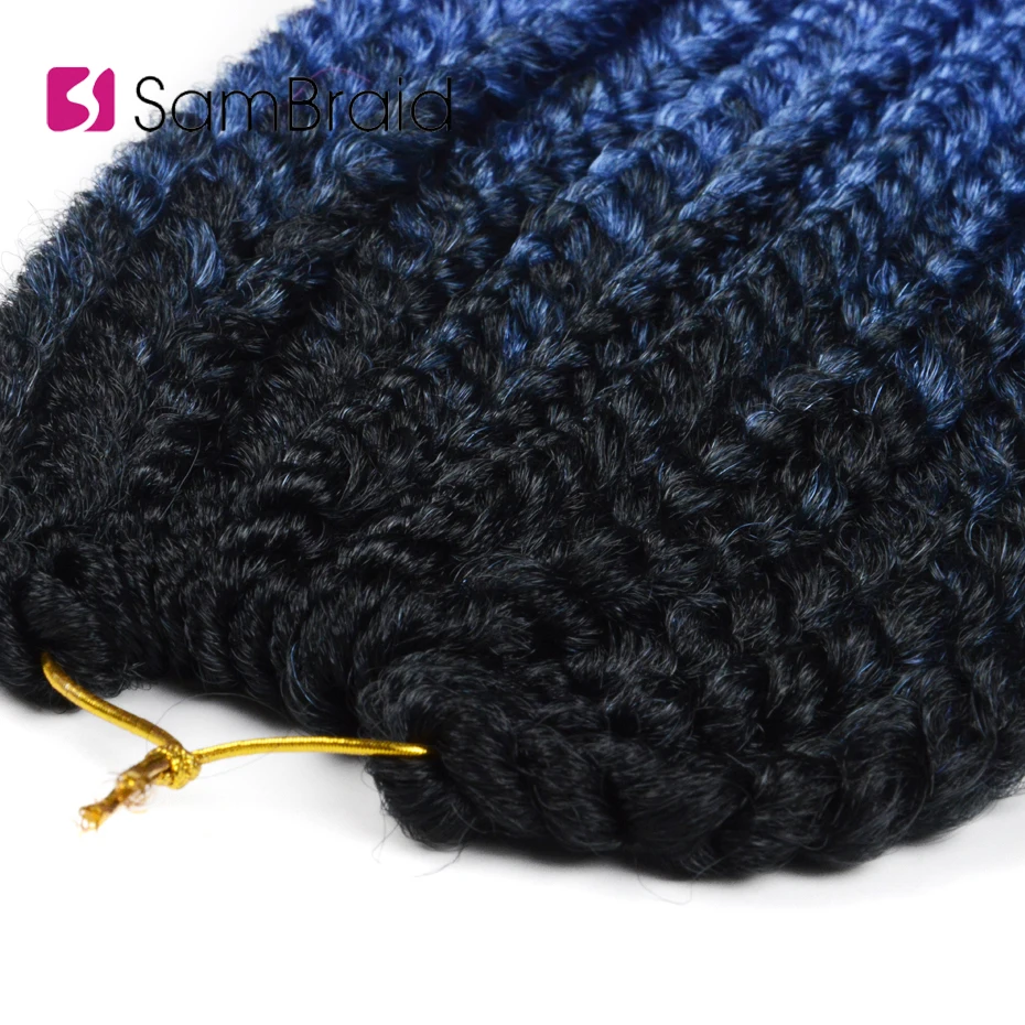 Sambraid Новый Ombre коробка косами вязаный крючком волос косы 12strands/пакет