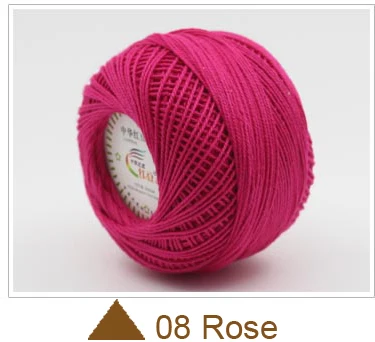 08 Rose 360 г хлопок, кружевная пряжа толщиной 1 мм для вязания, для детской кожи, 8 шариков, доступны различные цвета - Цвет: 08 Rose