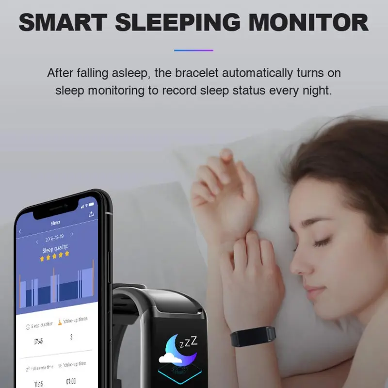 FocuSmart V1 Смарт Фитнес Водонепроницаемый Для мужчин браслет Цвет Экран сердечного