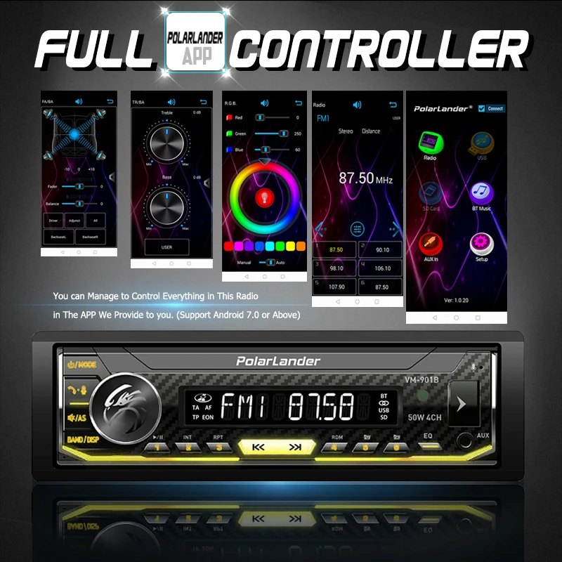 Автомагнитола 1 Din съемный автомобильный радиоприемник RDS автомобильное стерео