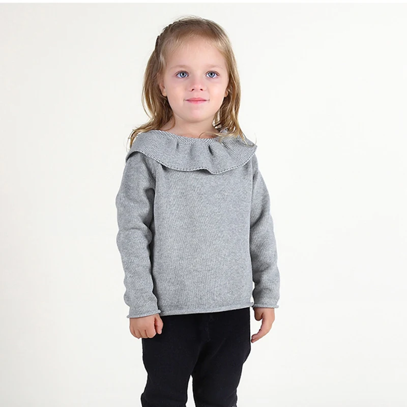 2017 девочки малыша рубашка с воротником в форме листьев лотоса брендовый свитер