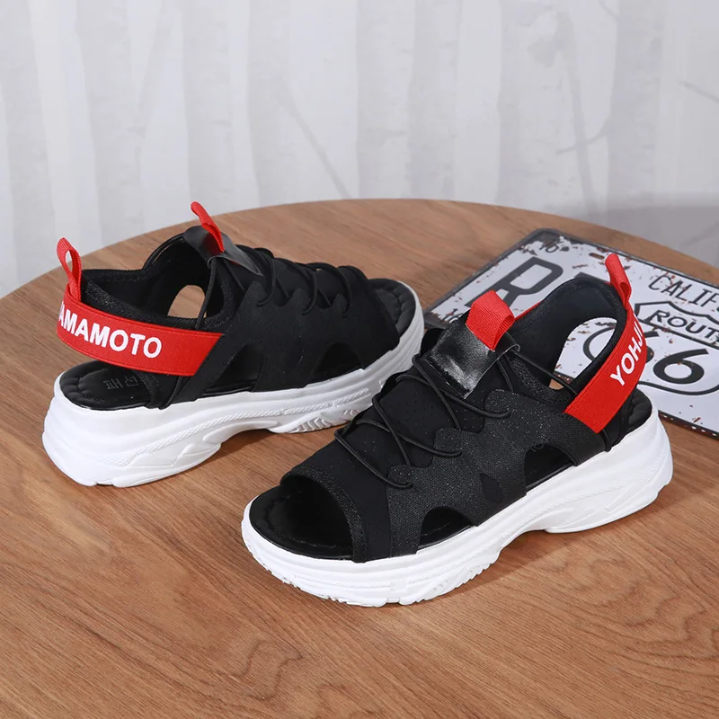 Casual Breathable Sports Sandals Fashion Leisure Summer Women Open Toe Ankle Strap Thick Platform Beach Shoes | Обувь