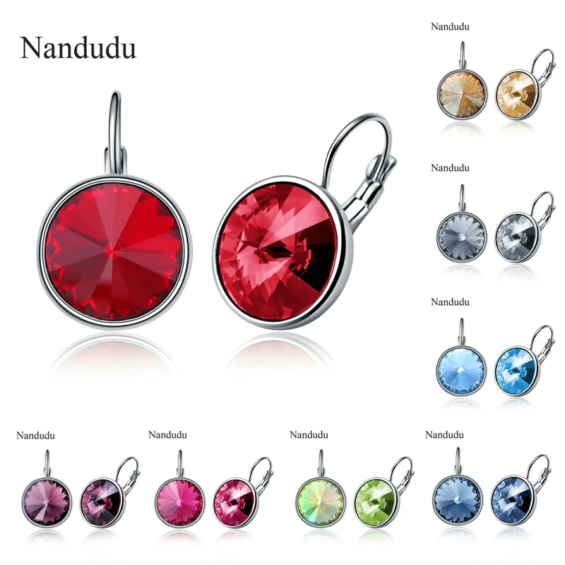 Nandudu Новое поступление deluxe кристаллы Серьги золото Цвет хороший женский серьги