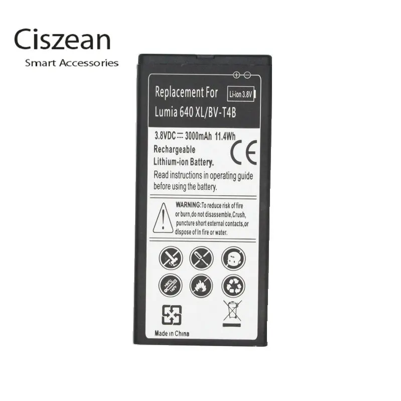 Ciszean 2x 3000mAh BV-T4B BVT4B Replacement Battery + Charger For Microsoft Nokia Lumia 640XL RM-1062 RM-1063 RM-1064 batteries | Мобильные