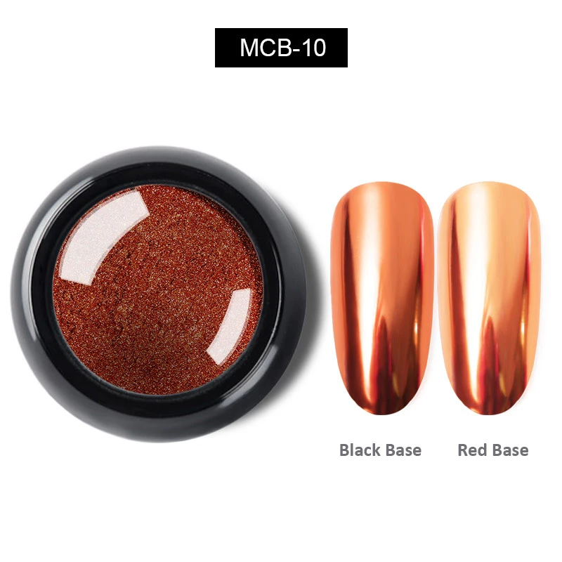 MCB 10 0,5 г/кор. зеркальные порошки для ногтей с металлическим эффектом, художественные Блестки для ногтей, УФ-Гель-лак, хромированная пигментная пыль, сделай сам, маникюрные украшения - Цвет: MCB 10