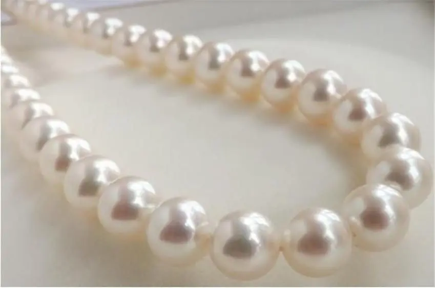 

FREE SHIPPING@@ Hot sale new Style HUGE AAA 10-11MM PERFECT ROUND SOUTH SEA GENUINE WHITE PEARL NECKLACE 17"