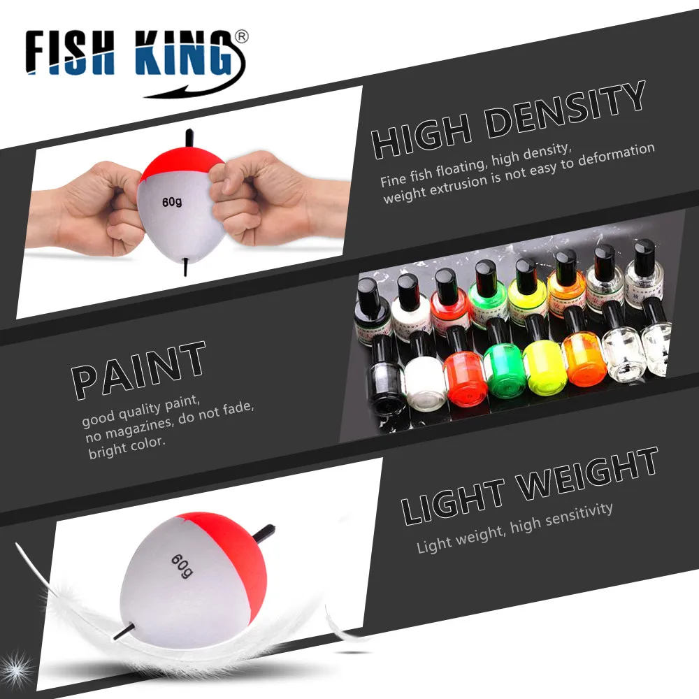 Fish King bobber fishing float Mix Size foam float tube boias de esca fishing light stick flotador bobber for fishing