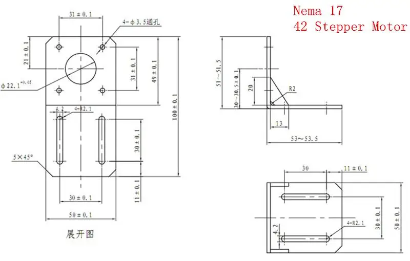 NEMA 17 23 L кронштейн тактовый шаговый двигатель для 3d принтера | Инструменты
