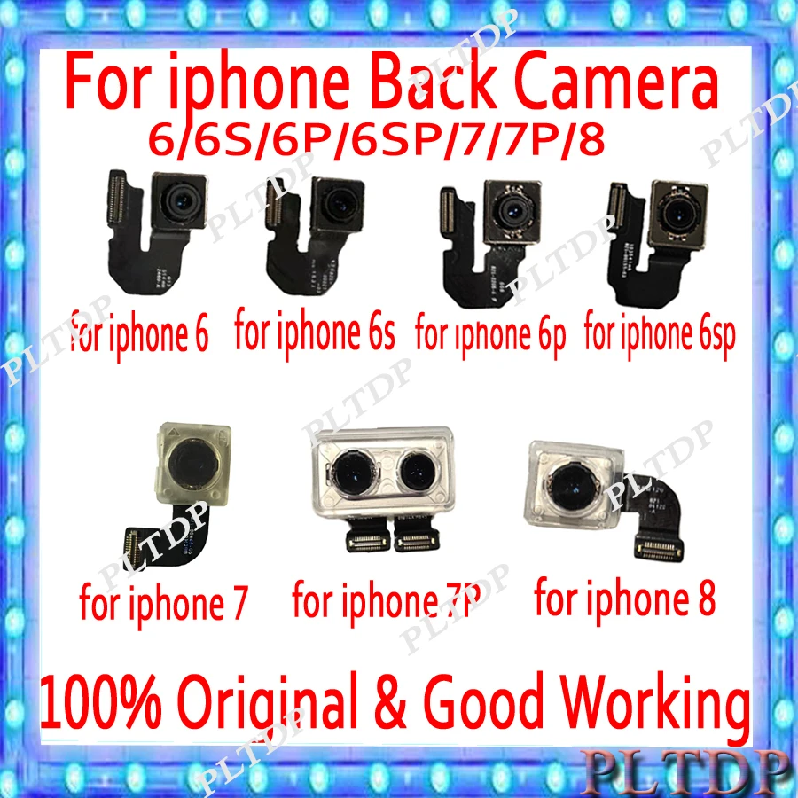 100% протестирован для iPhone 6 Plus 6S 7 8 X XR XS MAX Модуль задней камеры гибкий кабель с флэш
