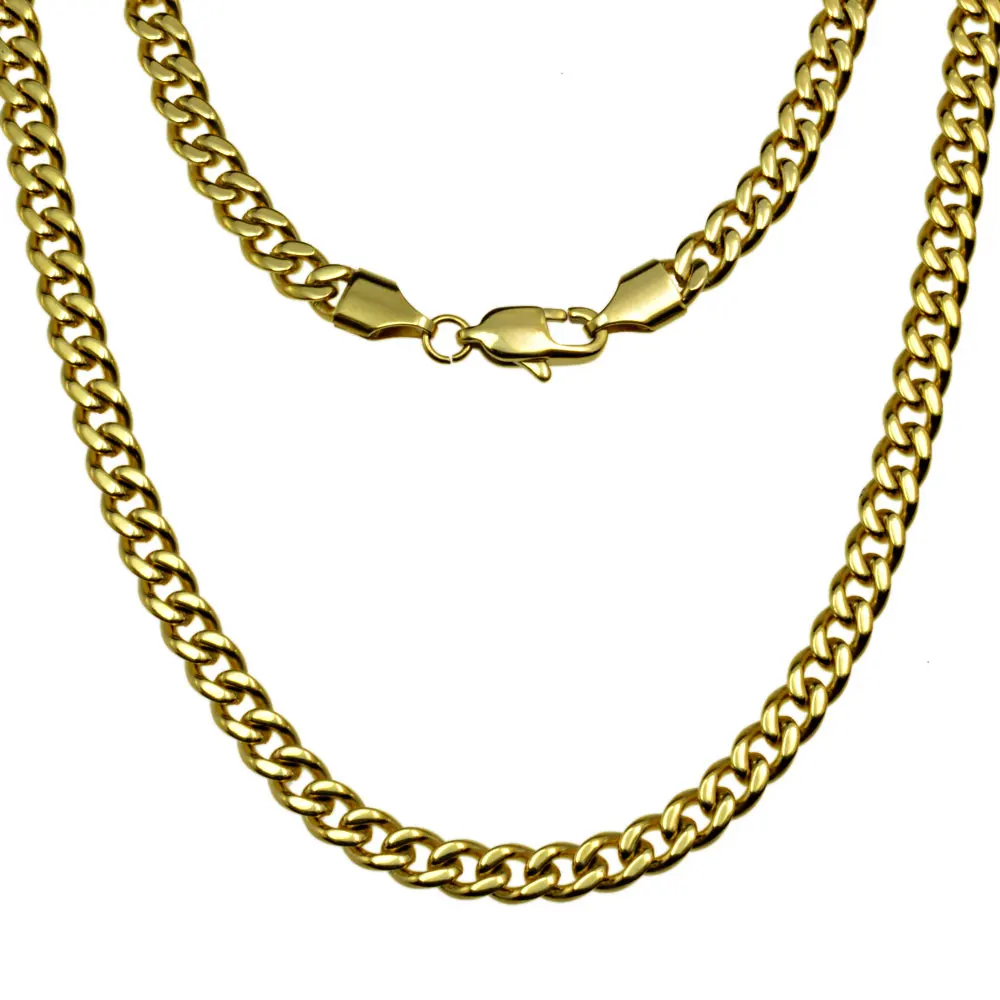 

Mens Silver tone Stainless Steel Chain Necklace 50cm Length; 5mm N325