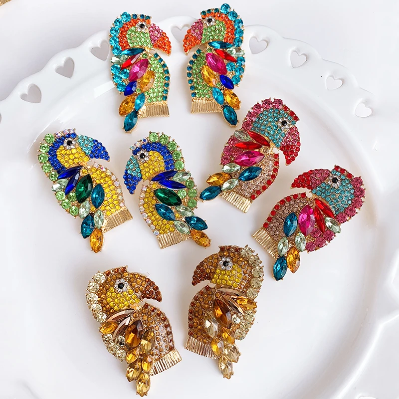 Серьги с кисточками в виде птиц для женщин разноцветные красные серьги гвоздики