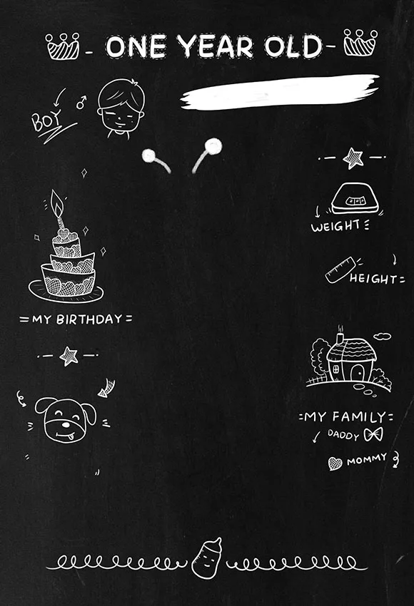 Виниловый фон для фотосъемки с цифровой печатью детей 1 год День рождения