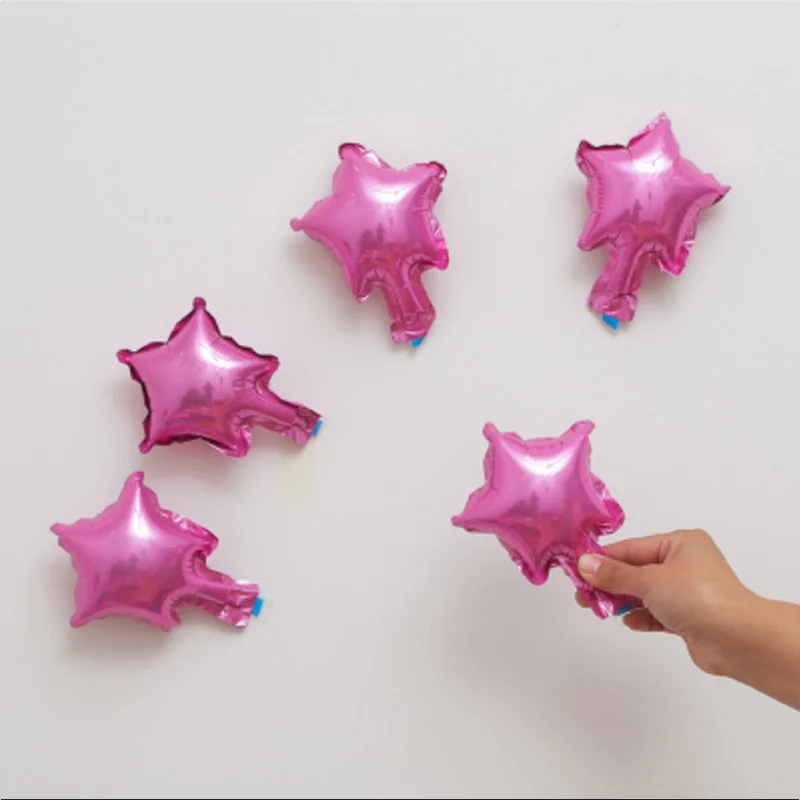 Pink 50 шт. 5 дюймов мини-воздушные шары с пентаграммой в виде сердца из фольги для украшения свадебной комнаты Детские вечерние принадлежности для рождественского декора детские игрушки - Цвет: Pink