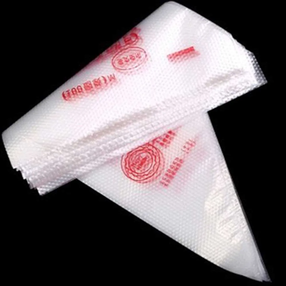 

100PCS Large Size Disposable Pastry Piping Bag Icing Fondant Cake Cream Decorating Fit All Size Tip Tool Cooking Attachments