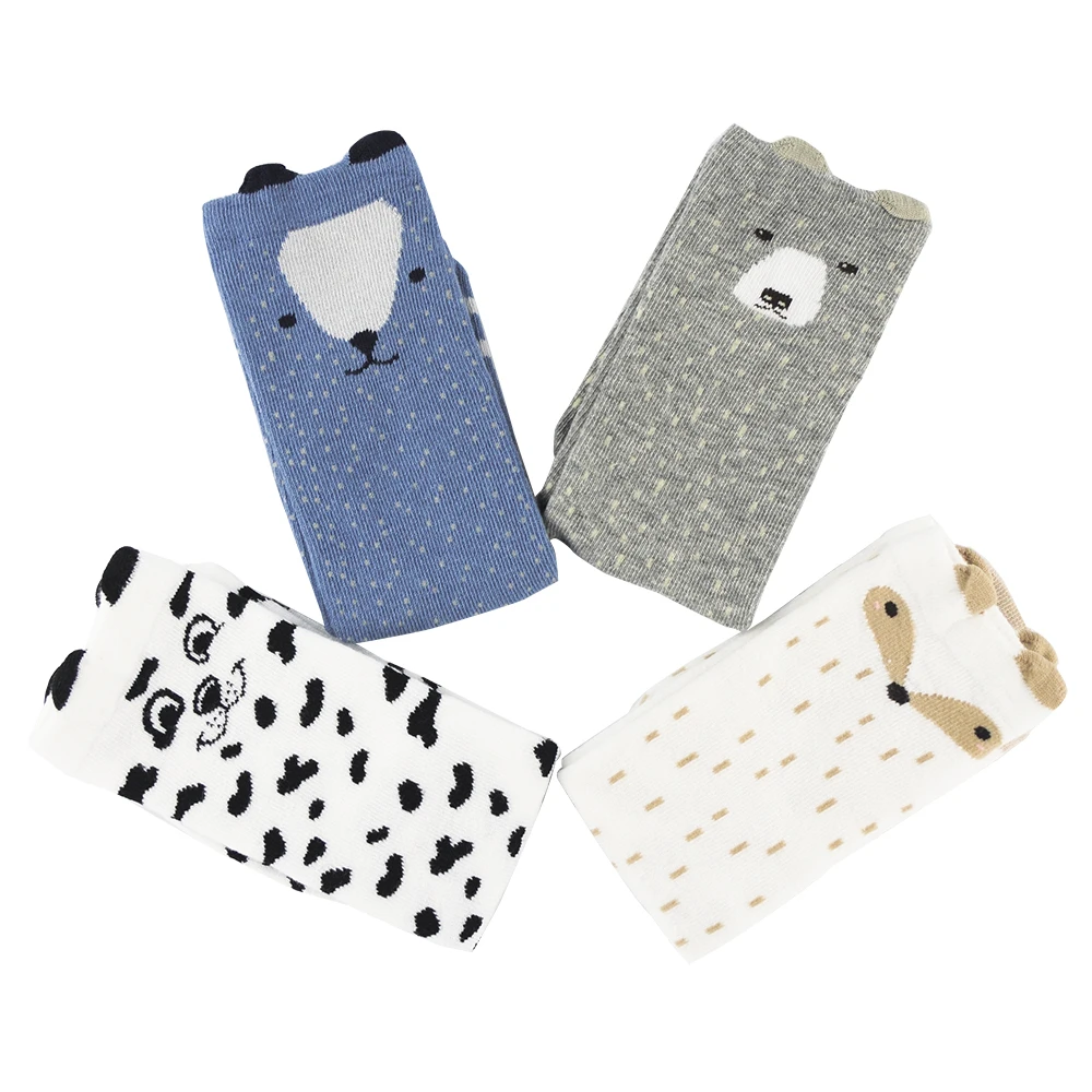 4-пакет милые животные детские носки нескользящие Для детей малышей гольфы для