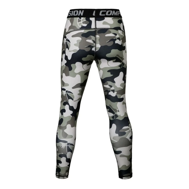 Быстросохнущие камуфляжные Детские компрессионные брюки для мальчиков бега и