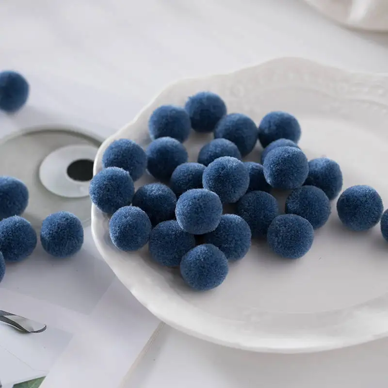 C40 Dark Blue Высокое качество 60 шт. 15 мм разноцветный помпон мех ремесло DIY мягкие помпоны свадебные украшения, шитье/клей на ткани аксессуары - Цвет: C40 Dark Blue