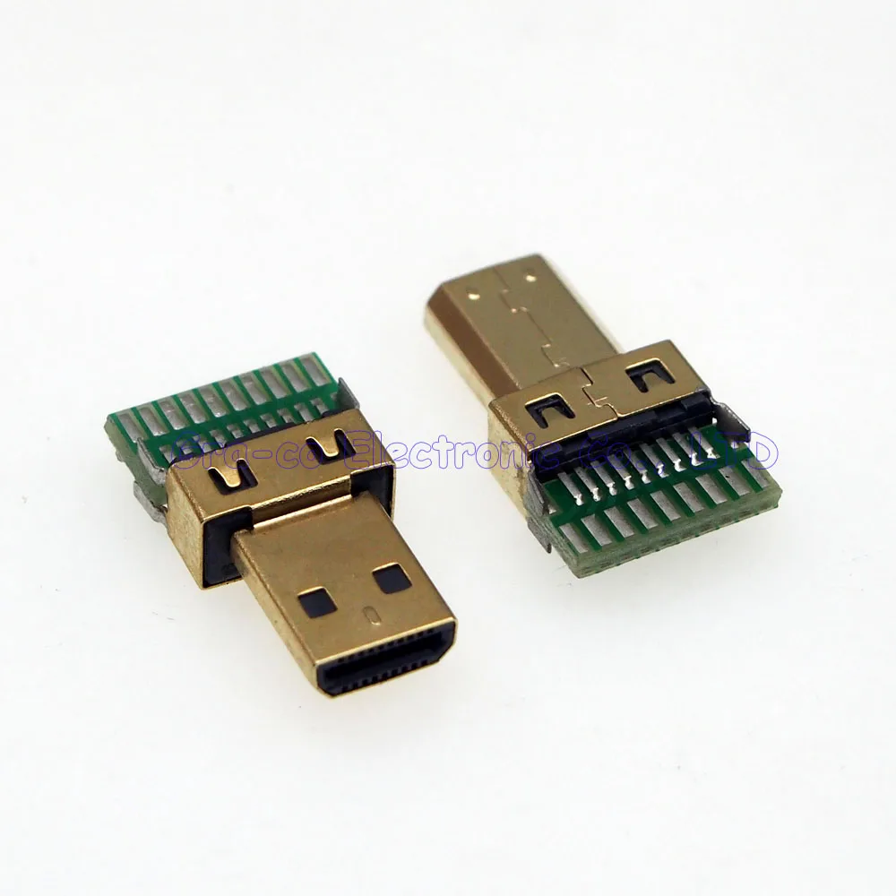 50 шт./лот позолоченный 19P MICRO HDMI D Тип штекер с печатной платой|micro hdmi|micro hdmi dmicro type d |