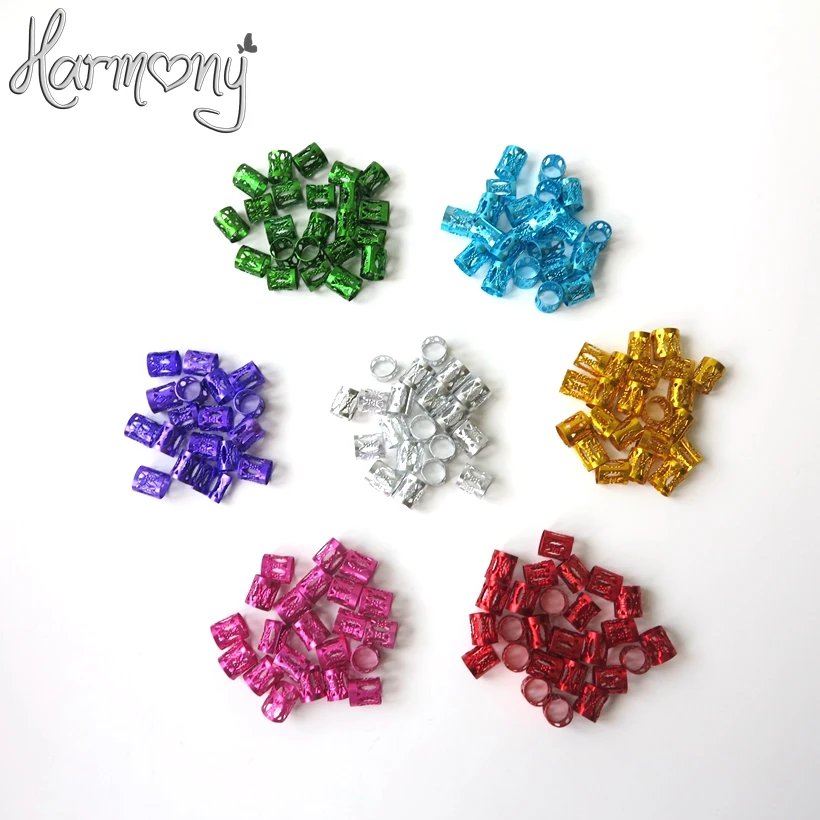 Бесплатная доставка 100 шт. зеленое металлическое кольцо бусины для дредов