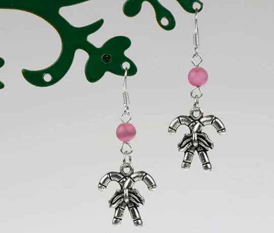 

Mixed 925 Sterling Silver Earrings Christmas Crutches Drop/Dangle Glass Bead Earring For Women Jewelry Accessories Hot Sale Z135
