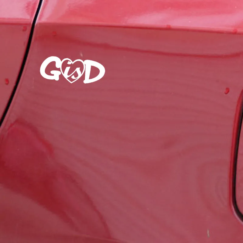 YJZT 13 4 см * 5 3 Виниловая наклейка на автомобиль с надписью GOD Is Love Heart Christian