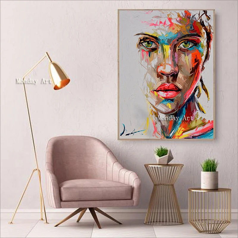 Classic Oil Painting Fashion Woman Canvas Pure Handpainted Posters Wall Picture For Living Room Home Decor | Дом и сад