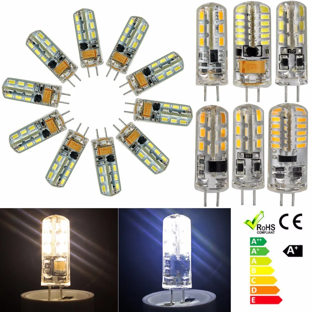 4 шт. G4 3014 SMD СВЕТОДИОДНЫЙ Кристальный кукурузный светильник силиконовая лампа