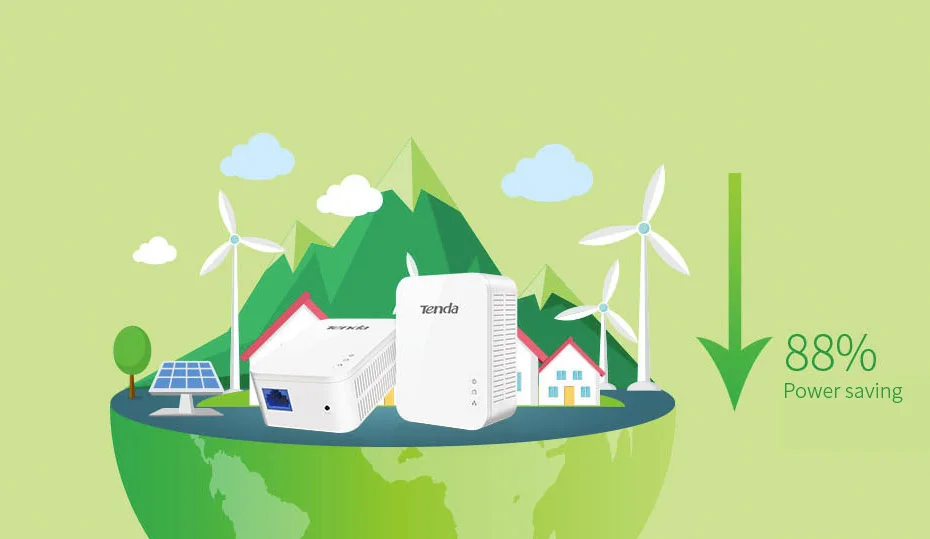 1 пара Tenda PH3 1000 Мбит/с powerline сетевой адаптер AV1000 Ethernet ПЛК адаптер Комплект гигабитный сетевой адаптер IPTV, подключи и играй
