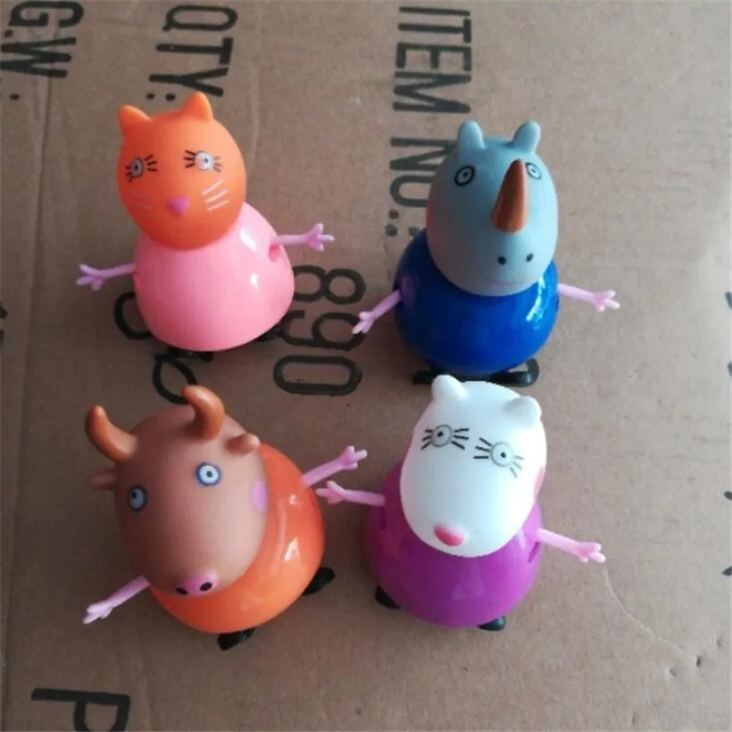 4 pcs Свинки Пеппы; Мягкая игрушка "поросенок" Джордж для мамы и папы дедушка бабушка Семья роль Pelucia; Сезон Зима; фигурку модель подарки для детей - Цвет: 4 pcs