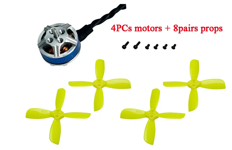 4 шт. 2S KINGKONG XT1103 KV7800 XT1104 KV7500 мини двигатель FPV с пропеллером набор для Flyegg 100 130 ET110 115