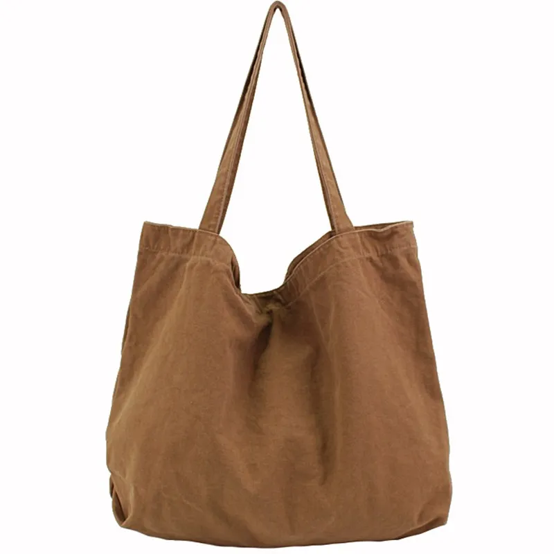 Повседневная холщовая большая сумка для покупок женская простая сумка-тоут