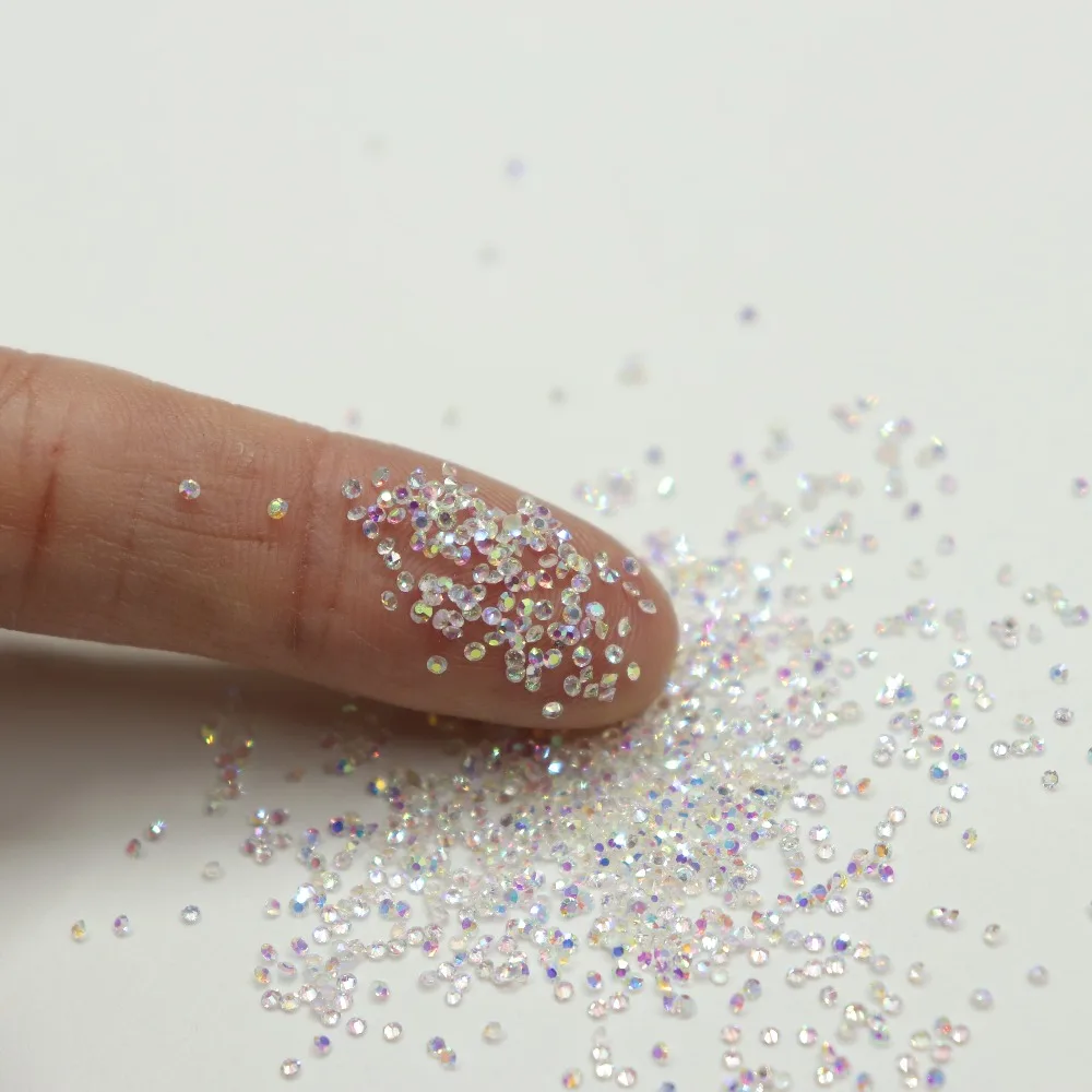 Pixie Crystal AB Цвет Мини Циркон Алмаз микро Стразы 1,1-1,8 мм крошечные стразы клей для наклеек на одежду аксессуары для ногтей