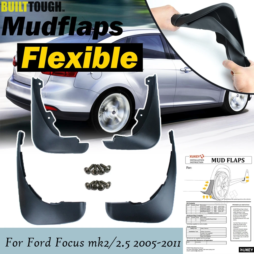 Подходит для Ford Focus 2 Mk2 Mk2.5 салона Sedan 2005 2011 брызговики ЛОСКУТ Брызговики переднее