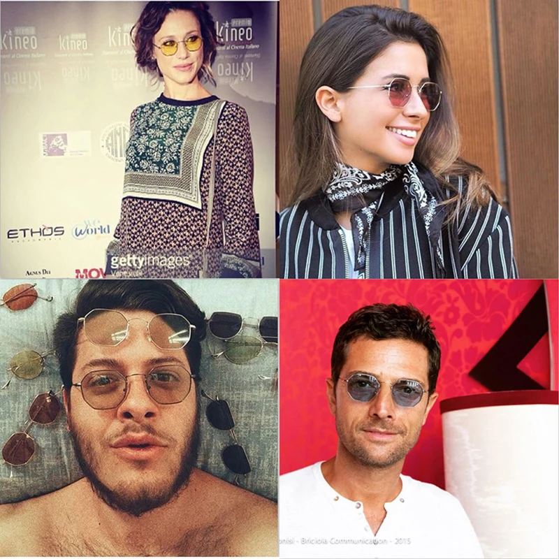 

2020 new Classic Men sunglasses women UV400 Hexagon Square Sunglasses Metal Eyewear Fashion Shades Eyewear Eyeglasses