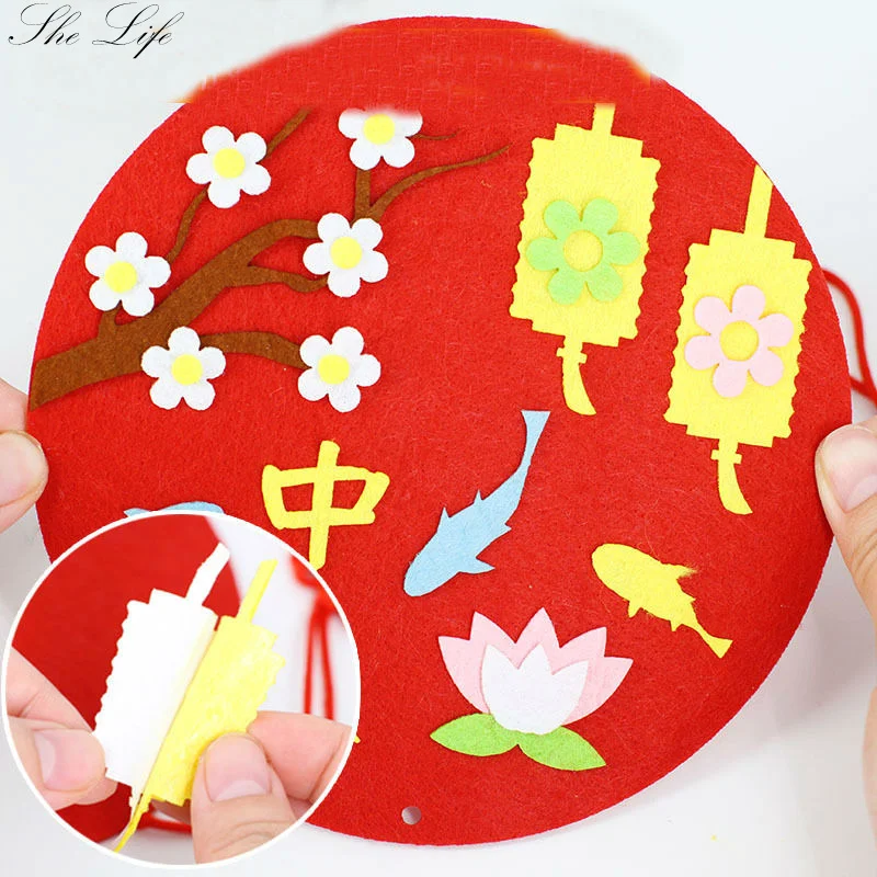 Mid Autumn Festival Hanging Adornment DIY Felt Package Children Handmade Paste Material Kindergarten Pendant Decoration | Дом и сад