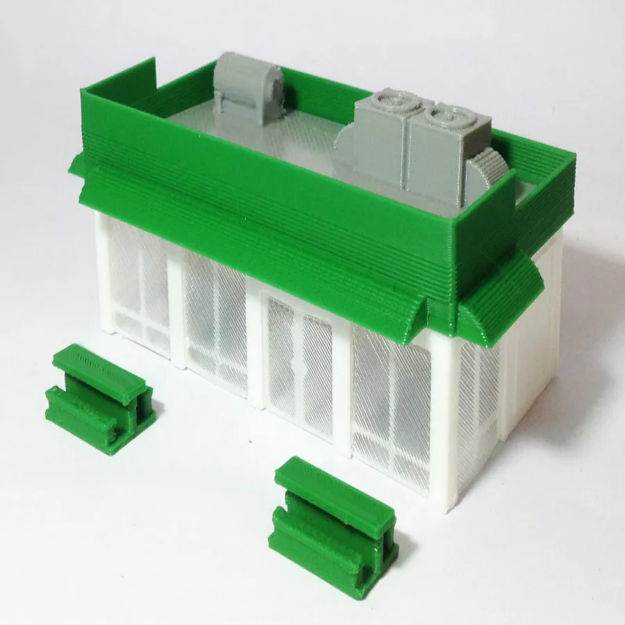 Железнодорожная модель поезда расположение сцены HO scale1:87 уличный магазин