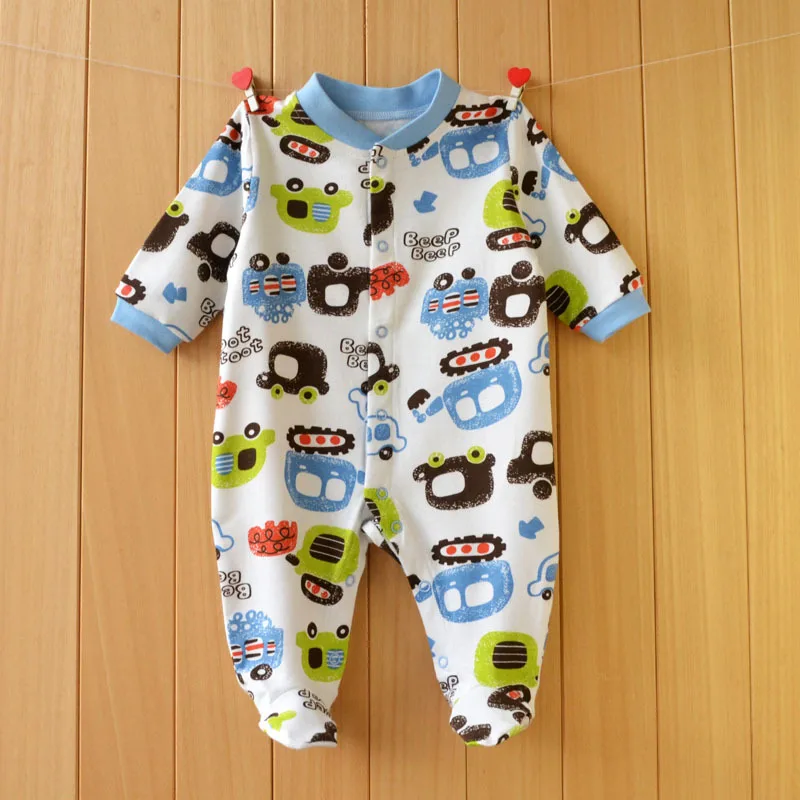 Новые весенние и осенние комбинезоны для малышей из хлопка с длинным рукавом и одной штукой.