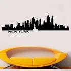 Виниловая настенная наклейка очертание Нью-Йорка, декоративное украшение для спальни, водонепроницаемая наклейка сделай сам, CT01