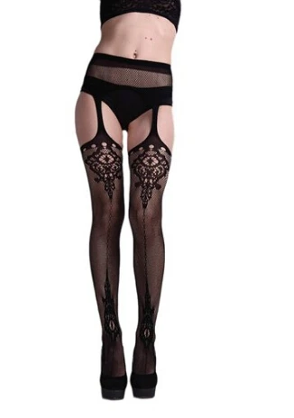 Best seller Sexy Womens Lingerie net Lace Top Garter Belt Thigh Stocking Pantyhose Temptation Nightwear Erotic lingerie QA023-5 |
