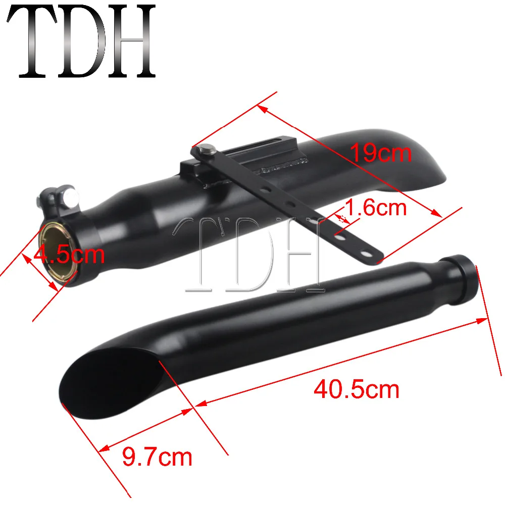 2 шт. черный глушитель выхлопной трубы мотоцикла Винтаж кафе гонщик классический