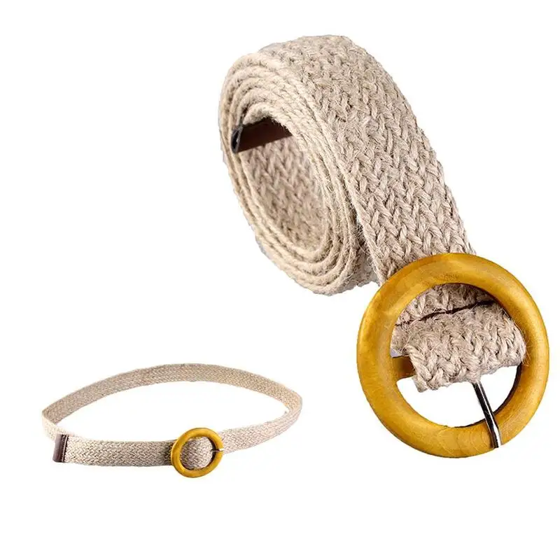 Женский модный Повседневный Пояс с деревянными пуговицами для женщин эластичный