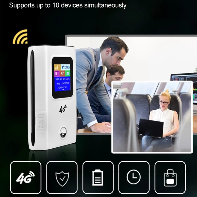 Портативный Wi Fi роутер 3G 4G Lte беспроводной Аккумулятор 6000 мАч Внешний аккумулятор