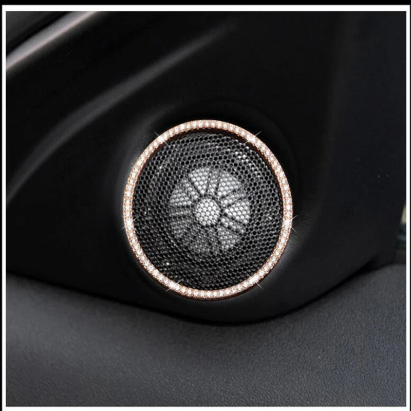 

For Range Rover Evoque 2011-2016 Rhinestone/Aluminum Alloy Car Loudspeaker Circle Stereo Ring Cover Trims Car Styling