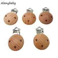wooden soother clip nursing beech perforated pacifier clips chewable teething diy dummy clip holder chain baby teether