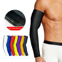 1pcs colorful elastic elbow arm warmers uv protection pad cycling basketball long arm sleeve sports safety elbow support