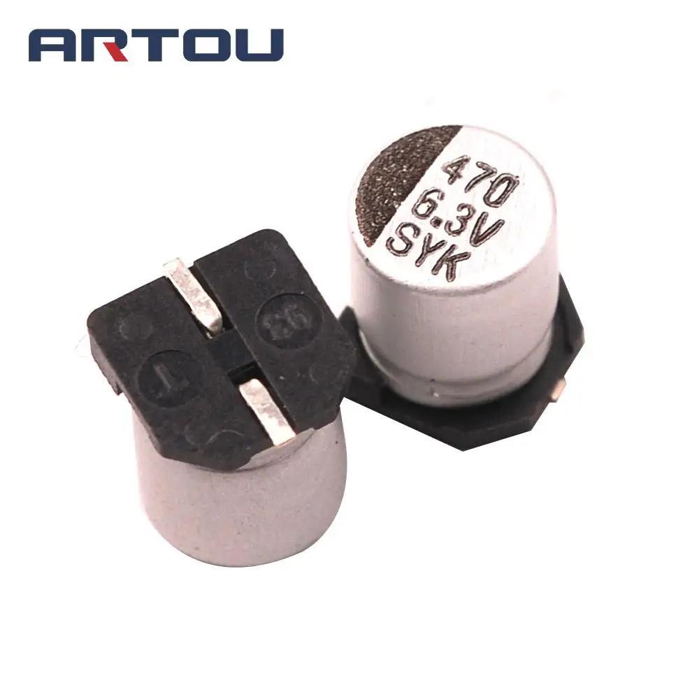 

Алюминиевый электролитический конденсатор SMD, 10 шт., 6 в, 470 мкФ (477), 6,3 В, 6,3*7,7 мм, 6*7 мм