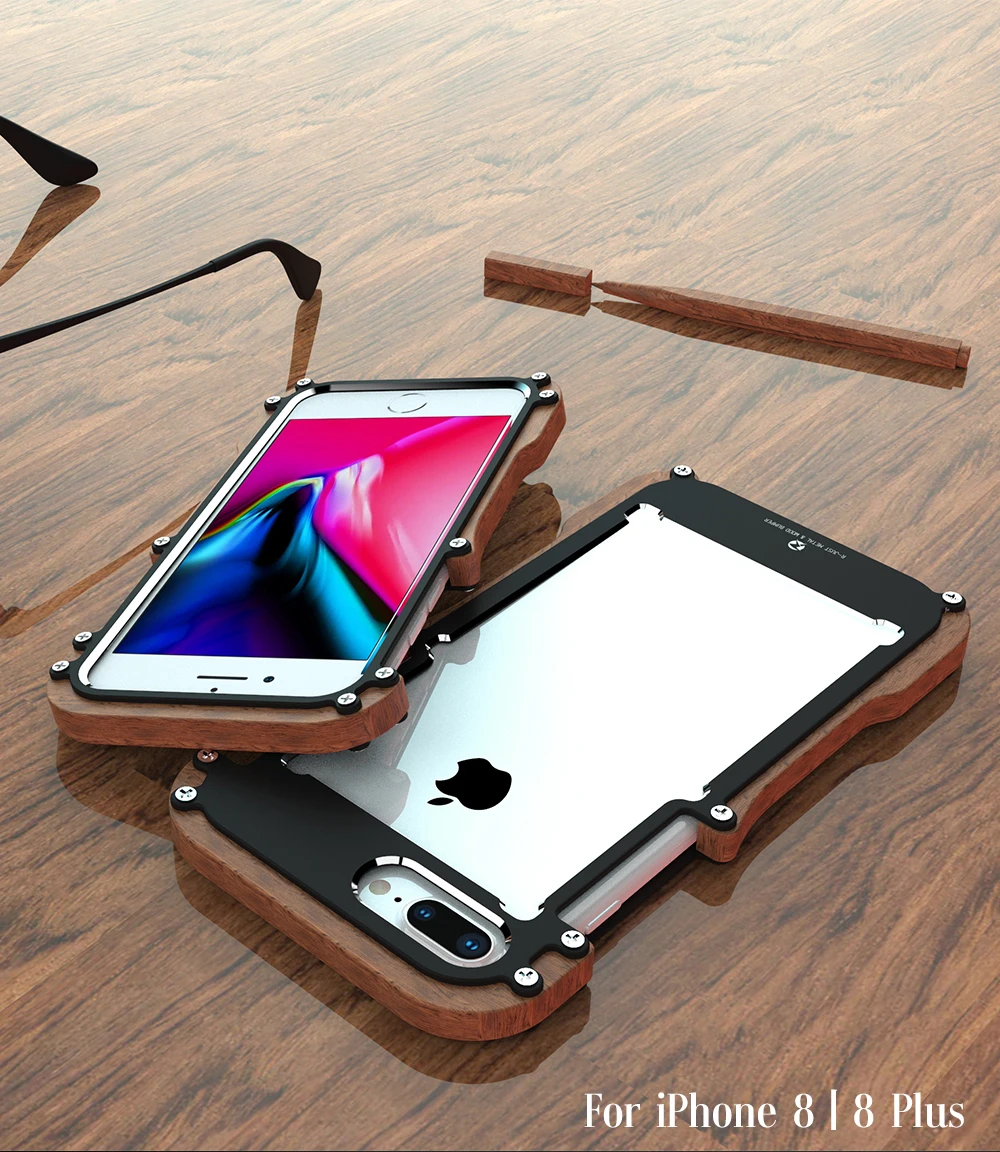 Для iPhone X 7 6 8 Plus чехол из натурального дерева для XS 5 дюйма XR 1 Max Алюминиевый