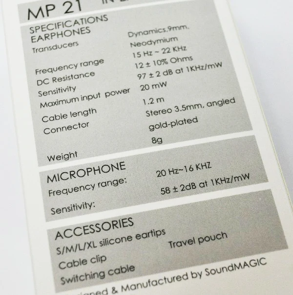 SoundMAGIC MP21 наушники вкладыши с шумоизоляцией пультом дистанционного