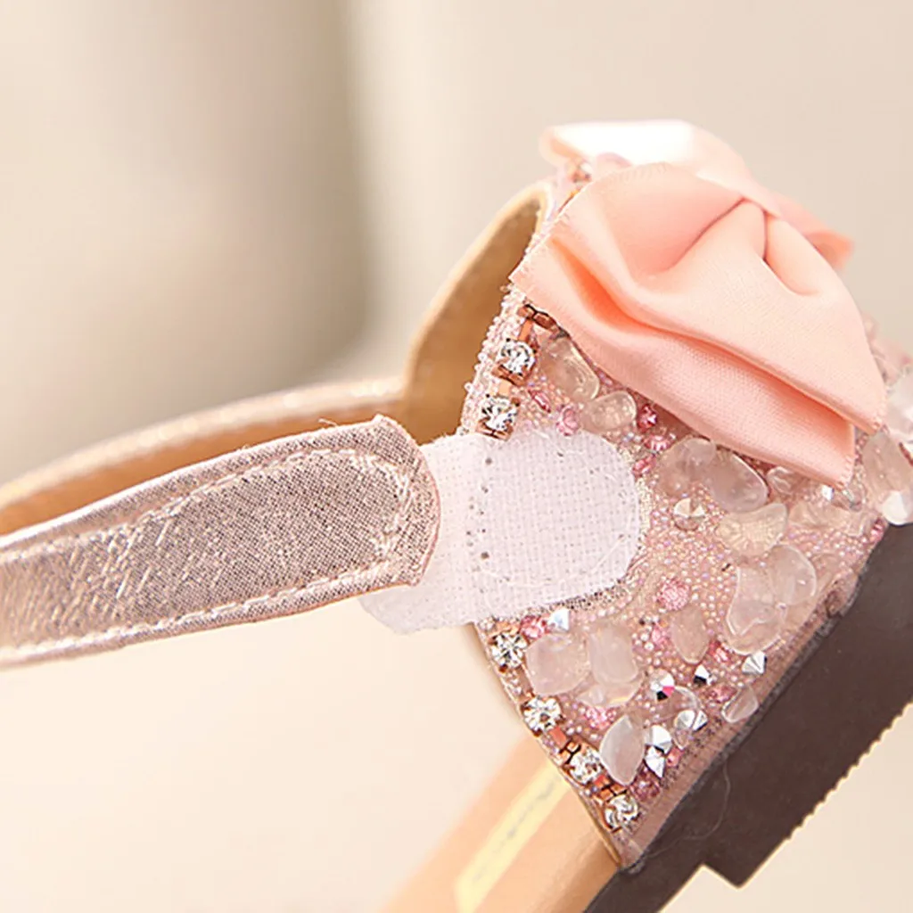 Children Infant Kids Baby Girls Bowknot Crystal Princess Sandals Casual Shoes | Детская одежда и обувь
