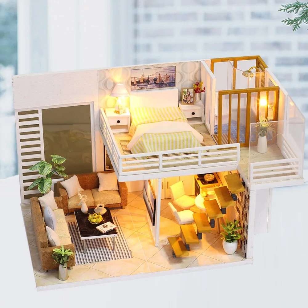 Простой и элегантный ручной работы поделки модель Кукольный домик Каса